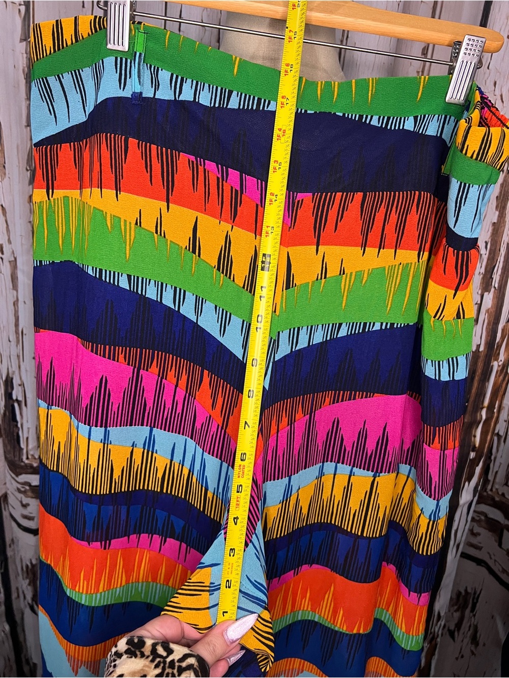 Vibrant Multicolor Wide Leg Bohemian Pants with Waist Tie - Picture 4 of 8
